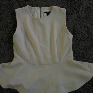 Forever 21 Sleeveless White Peplum Top size L